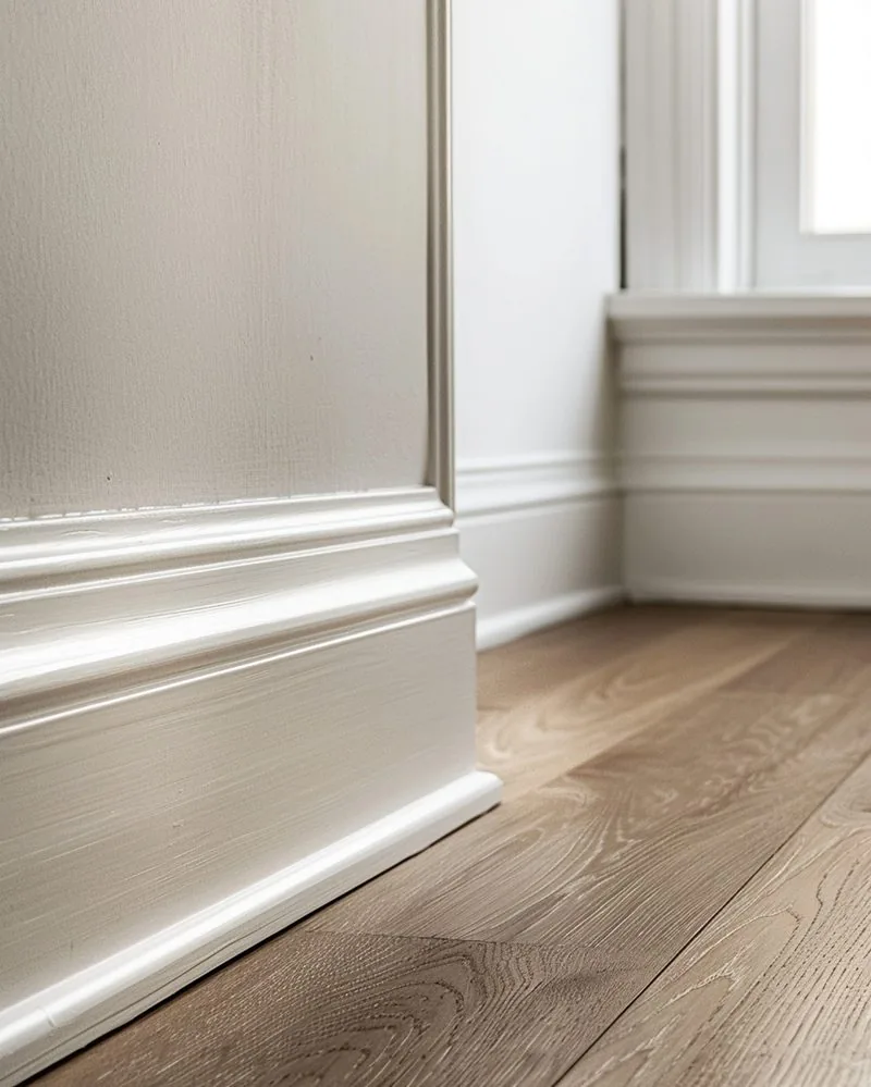 A closer look at the finish: Wall and trim detail. Trim painting is quoted separately.