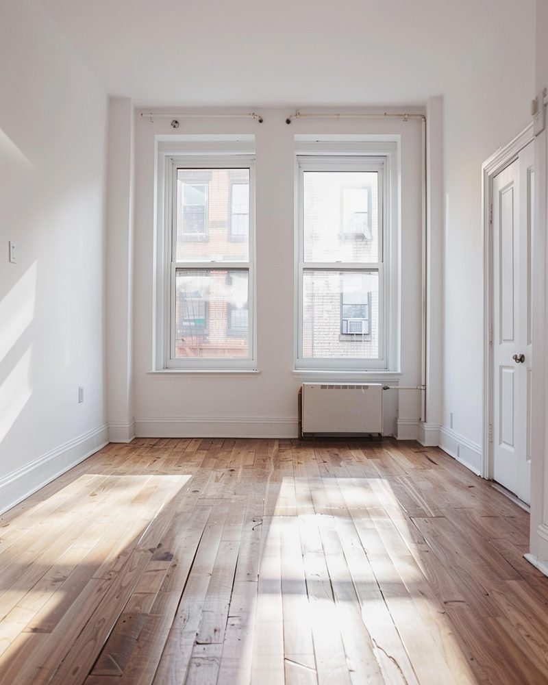 Custom shelving installation in Bushwick apartment